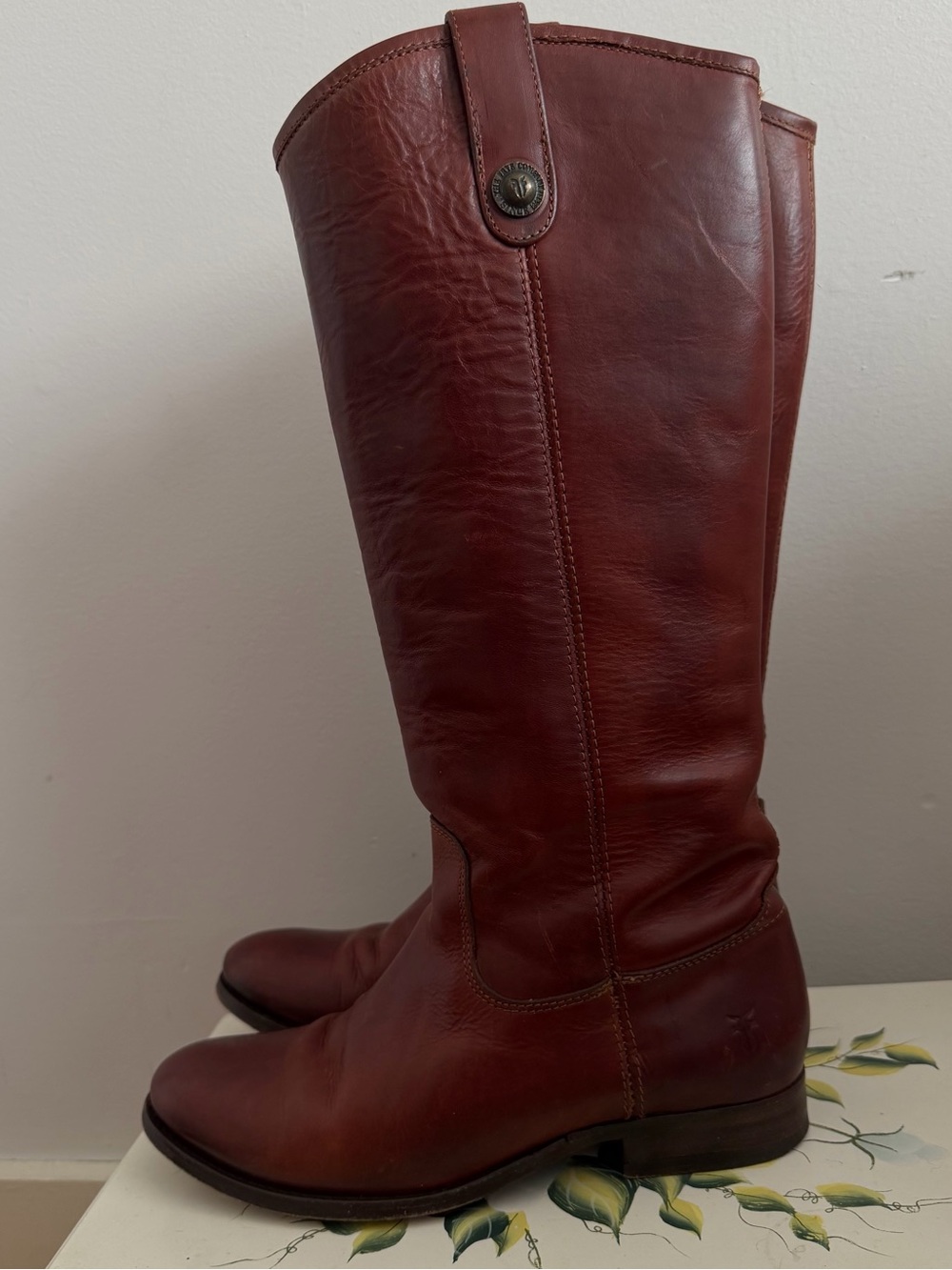 Frye Melissa Button Leather Riding Boots